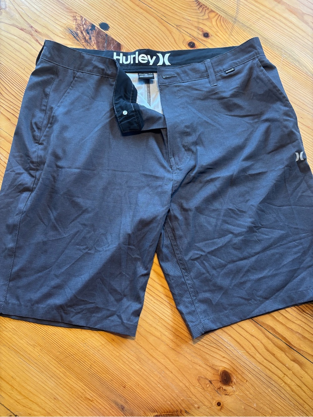 Hurley Men's Charcoal Gray Performance Flat-Front Shorts